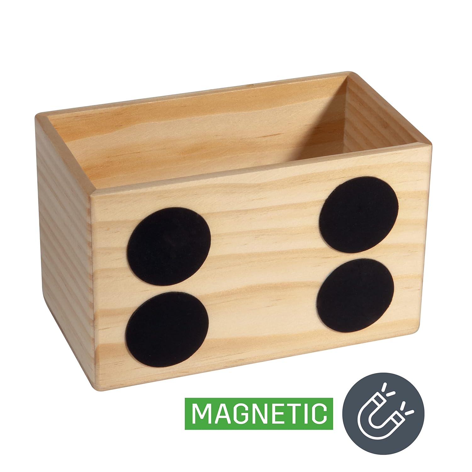 SIGEL BA401 Storage box, Beige, 13 x 8 cm, solid wood pine, integrated magnets, for magnetic WhiteBoards and Glass Boards