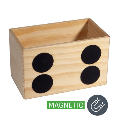SIGEL BA401 Storage box, Beige, 13 x 8 cm, solid wood pine, integrated magnets, for magnetic WhiteBoards and Glass Boards