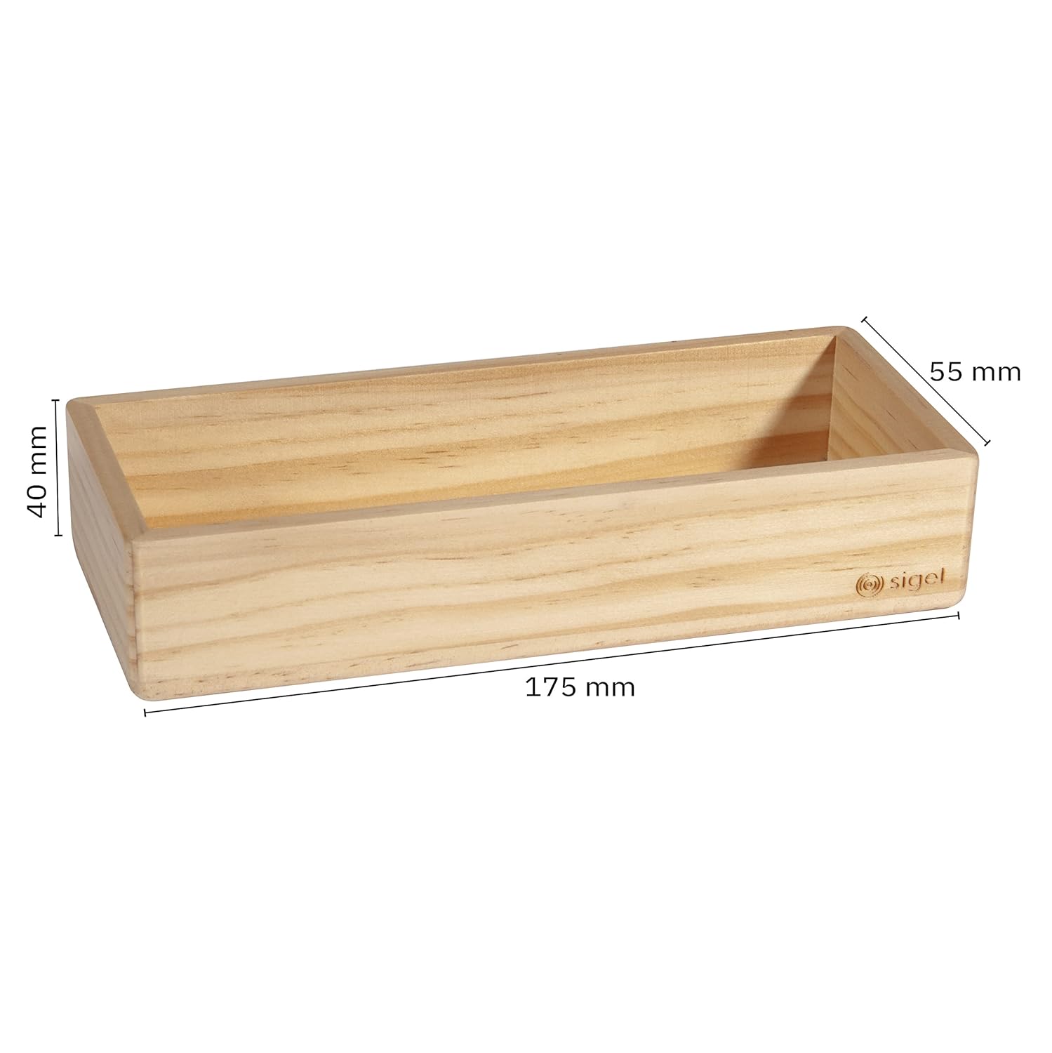 SIGEL BA400 Pen tray, Beige, 17,5 x 4 cm, solid wood pine, integrated magnets, for magnetic WhiteBoards and Glass Boards