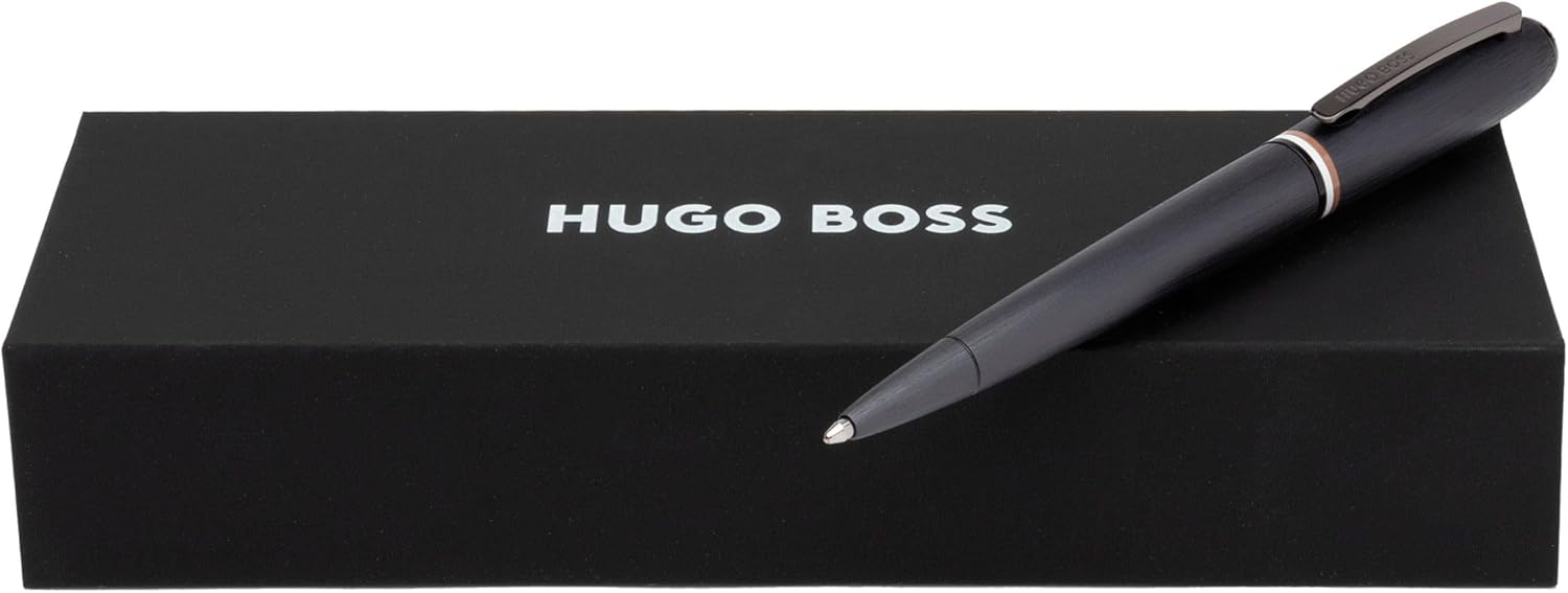 Hugo Boss Contour Iconic HSH3414D Ballpoint Pen Brass and Aluminium Length: 13.6cm, Cool Green