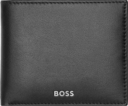HUGO BOSS Portafogli Classic Smooth Nero, Pelle di pecora, 8 slot, Multi-slit, Bi-fold, Unisex adulti