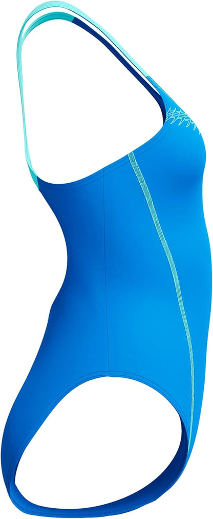 Speedo Women's Medley Logo Swimsuit Swimming Costume Blue