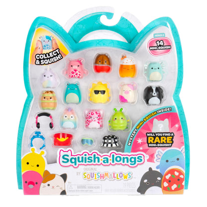 Squish-a-longs Mini-Squish 14-Pack (Wave 3, Style 1) - Pink Cow, Green Caterpillar, Rainbow Chameleon