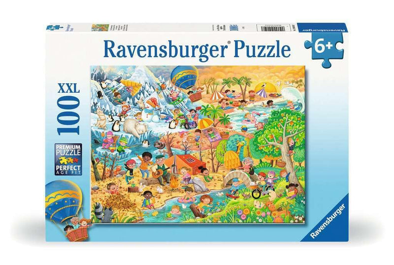 Ravensburger Four Seasons of Fun - 100 Piece Jigsaw Puzzles for Kids Age 6 Years Up - XXL Format