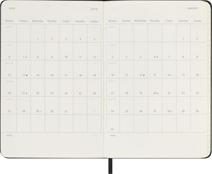 Moleskine Weekly Planner, Horizontal Weekly Agenda 2026 12 Months, With Hard Cover and Elastic Closure, Pocket Size 9x14, Black Color