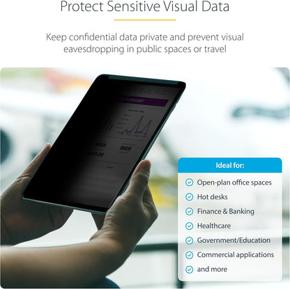 Startech.Com - Screen Protector For Tablet - For Portrait/Landscape, Touch-Enabled, +/-30Ý View, Blocks Up To 51% Blue L