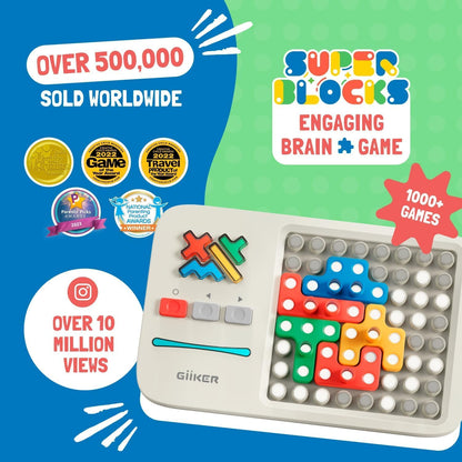 GiiKER Super Blocks Patroon Matching Puzzelspellen, Origineel 1000+ Uitdagingen Brain Teaser Speelgoed voor kinderen en tieners, Verjaardagscadeau, Reisspellen voor roadtrips