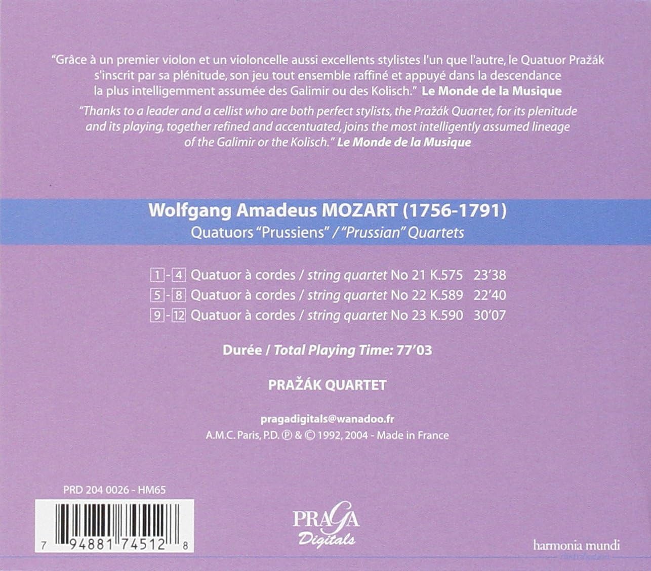 Prazak Quartet - Quatuors Prussiens