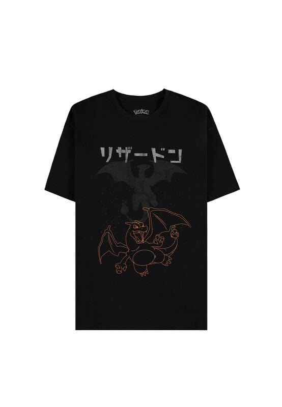 Pokémon Charizard Männer T-Shirt schwarz Fan-Merch, Gaming