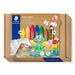 STAEDTLER 61 C1 Noris Junior Activity Set - Mixed Set for Drawing & Colouring (Pack of 7 Pieces, Including Wax Crayons & Activity Book