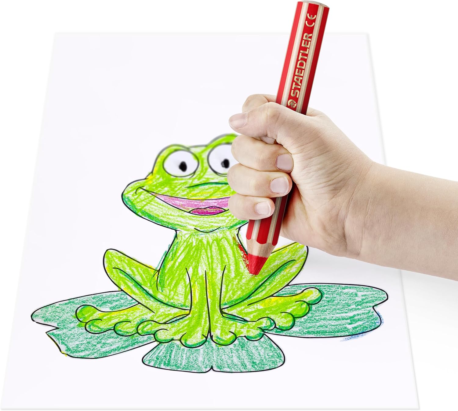 Staedtler Noris junior 140 C6P1 - Matita colorata 3 in 1, extra infrangibile, ideale per bambini, per molte superfici, astuccio di cartone con 6 matite e temperamatite, 3 in 1