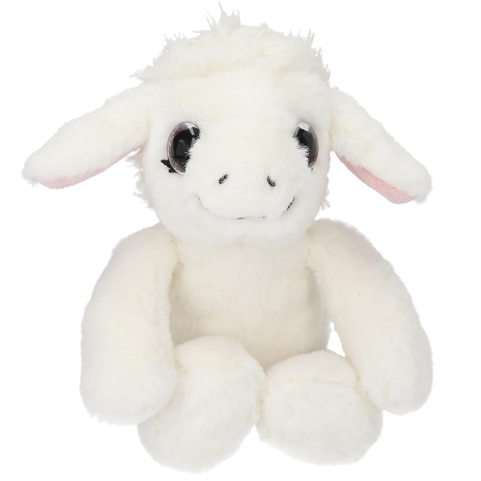 Depesche Snukis Plush Lamb 25 cm White Plush Sheep with Floppy Ears and Large Glitter Eyes