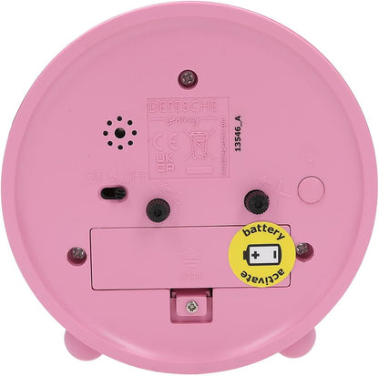 Depesche 13546 TOPModel My BFF - wekker in roze voor kinderen, met modelmotief, stille klok met lichtfunctie, inclusief batterij