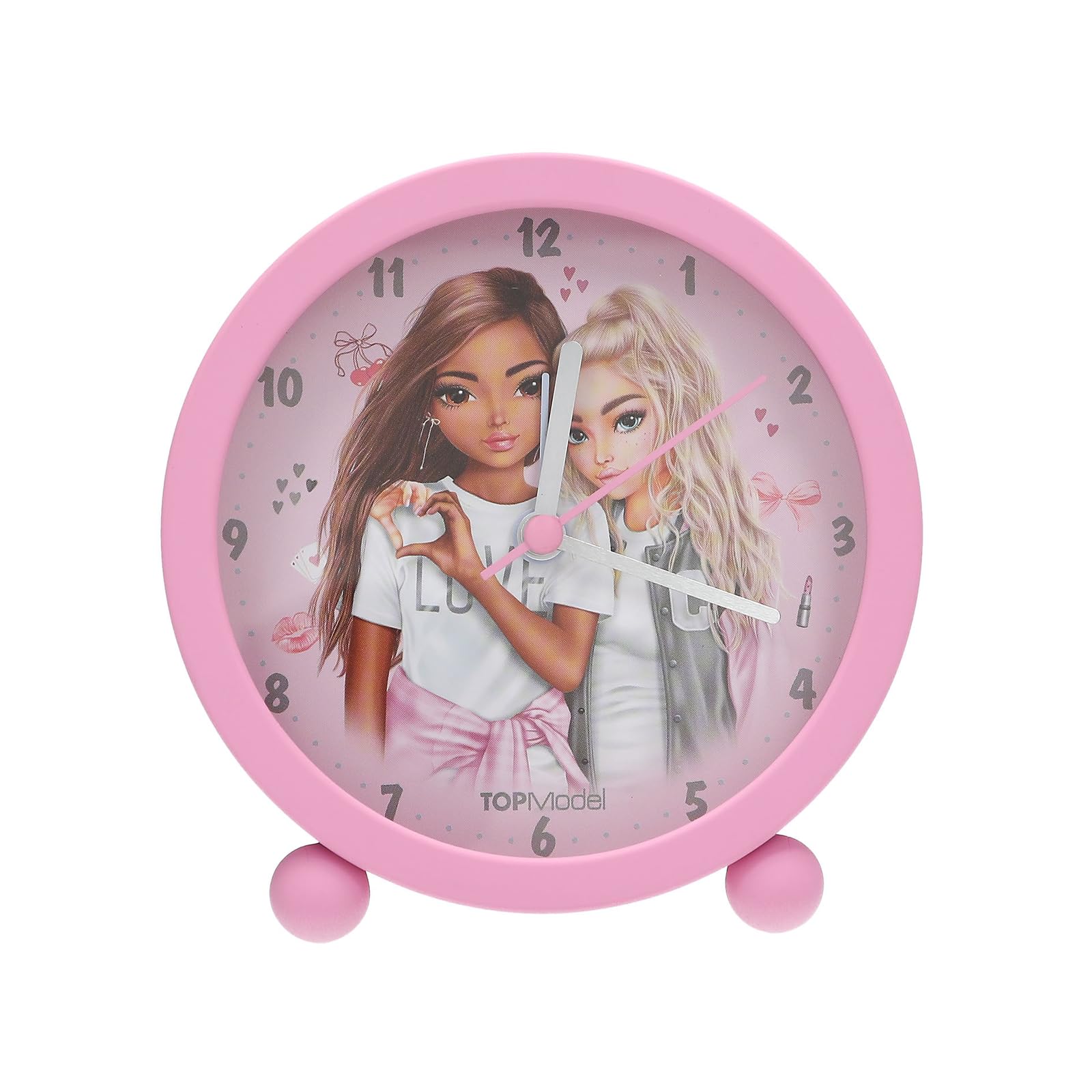 Depesche 13546 TOPModel My BFF - wekker in roze voor kinderen, met modelmotief, stille klok met lichtfunctie, inclusief batterij