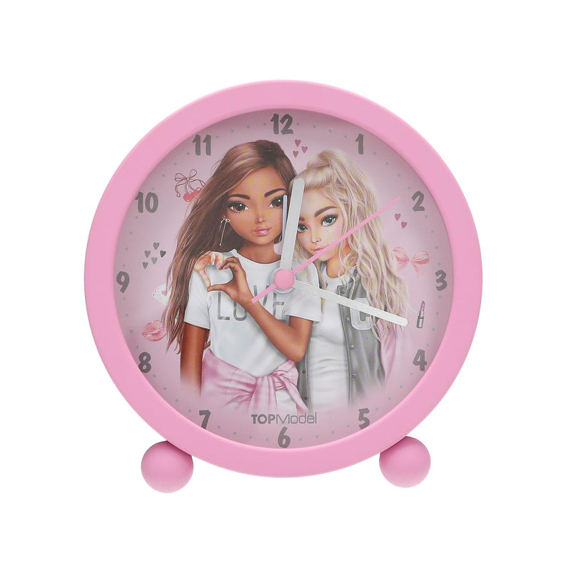 Depesche 13546 TOPModel My BFF - wekker in roze voor kinderen, met modelmotief, stille klok met lichtfunctie, inclusief batterij