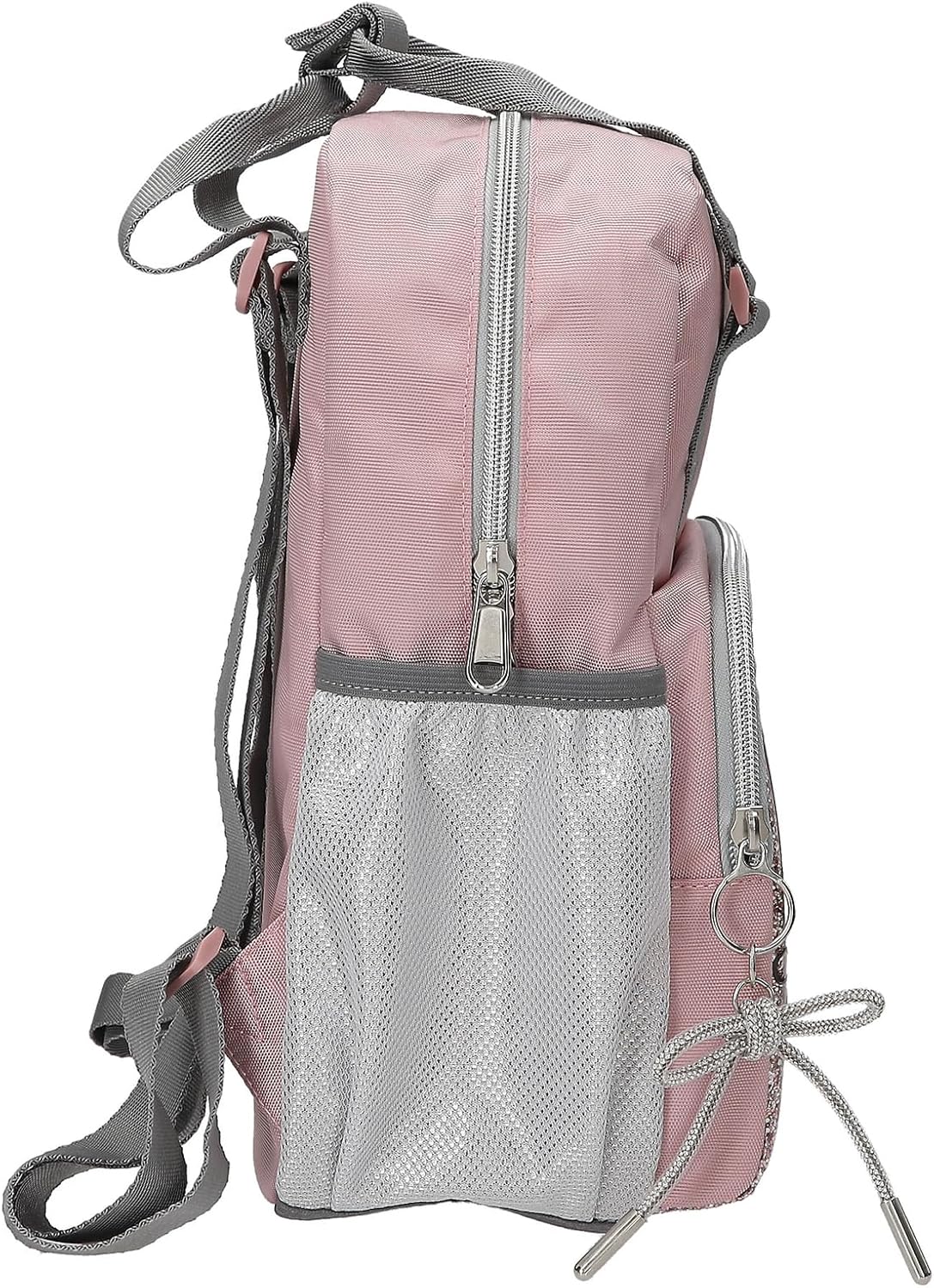 Depesche 13318 TOPModel My BFF - Rugzak in roze en grijs, met modelmotief en glitter, tas met verstelbare riemen