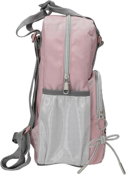 Depesche 13318 TOPModel My BFF - Rugzak in roze en grijs, met modelmotief en glitter, tas met verstelbare riemen