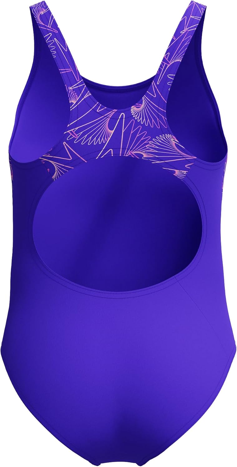 Speedo Girl's Hyperboom Splice Muscleback Swimsuit | Swim Training |Chlorine Resistant | Quick Drying | Stretch Fabric | Comfort Fit Swimwear (Pack of 1)