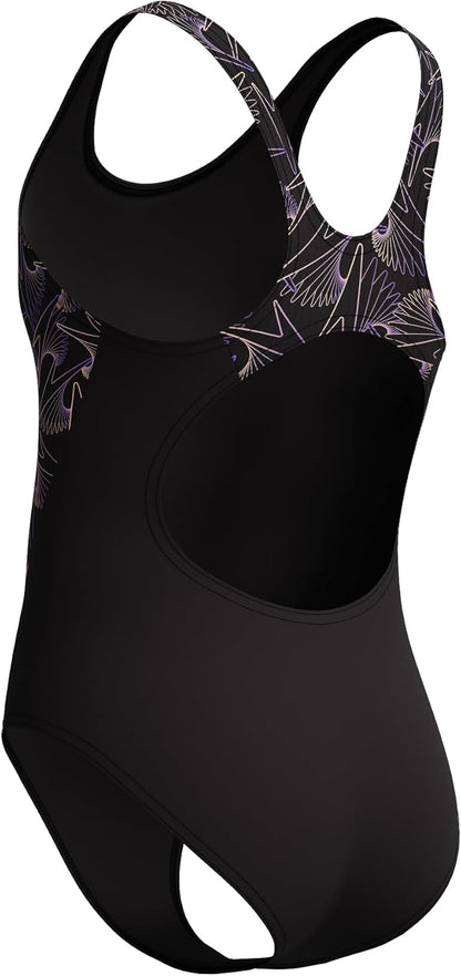 Speedo Hyperboom Splice Muscleback Teen Swimsuit (Peach, 13-14 Years)