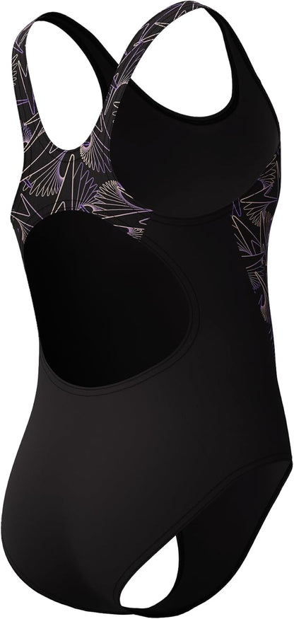 Speedo Hyperboom Splice Muscleback Junior Swimsuit (Peach, 7-8 Years)