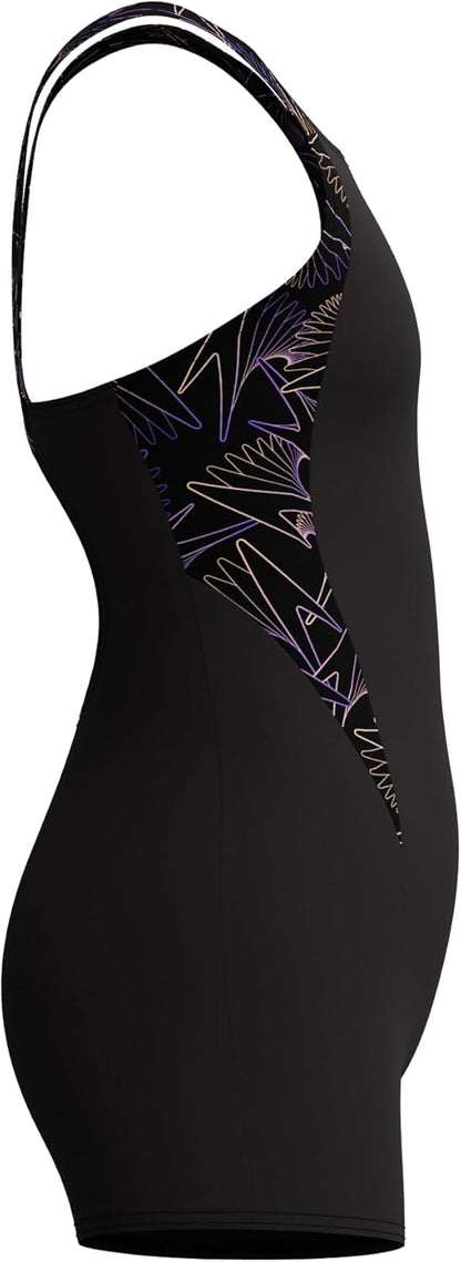Speedo Girl's Hyperboom Splice Legsuit | Chlorine Resistant | Quick Drying | Stretch Fabric | Comfort Fit | One Piece Swimwear (Pack of 1)
