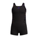 Speedo Girl's Hyperboom Splice Legsuit | Chlorine Resistant | Quick Drying | Stretch Fabric | Comfort Fit | One Piece Swimwear (Pack of 1)