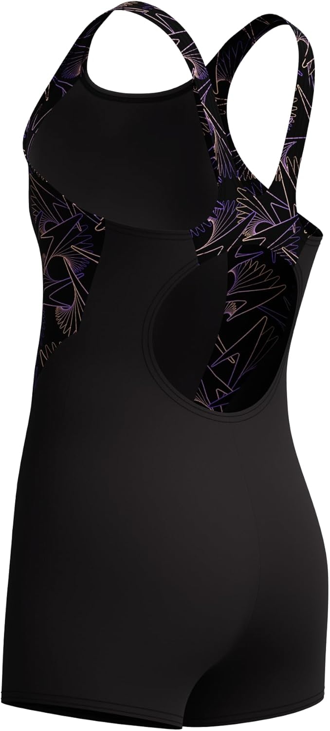 Speedo Girl's Hyperboom Splice Legsuit | Chlorine Resistant | Quick Drying | Stretch Fabric | Comfort Fit | One Piece Swimwear (Pack of 1)