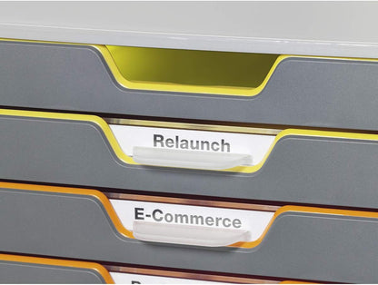 Durable VARICOLOR 10 Drawer Unit | Desktop Drawer Set with 10 Colour Coded Draws | Ideal for Storing Documents and Paper Work