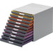 Durable VARICOLOR 10 Drawer Unit | Desktop Drawer Set with 10 Colour Coded Draws | Ideal for Storing Documents and Paper Work