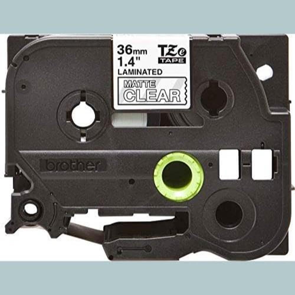 Original Brother TZe-M65 Matt Label Tape White on Clear - 36mm Wide x 8m Long