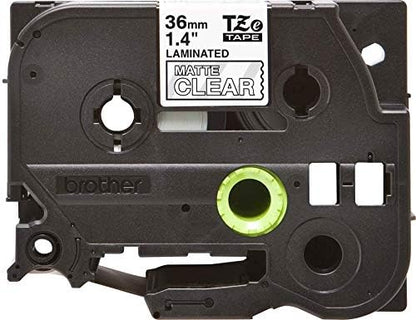 Original Brother TZe-M65 Matt Label Tape White on Clear - 36mm Wide x 8m Long