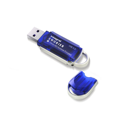 Integral 16GB Courier-197 256-Bit Hardware Encrypted 3.0 USB Secure Flash Memory Drive - Certified to FIPS 197, Brute-Force Password Attack Protection & Super USB3.0 Transfer Speeds XTS-AES