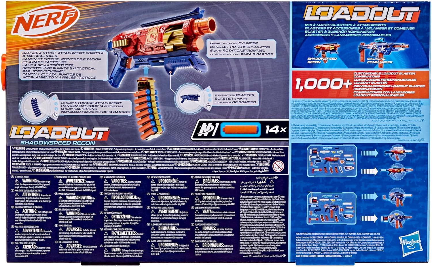 Nerf Loadout Shadowspeed Recon Blaster und 14 N1 Darts