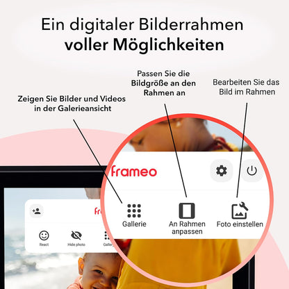 Rollei - Smarter Picture Frame - 10 Diagonal - Wifi - App Control - Model 100 - 10.1 Inches - Black And White