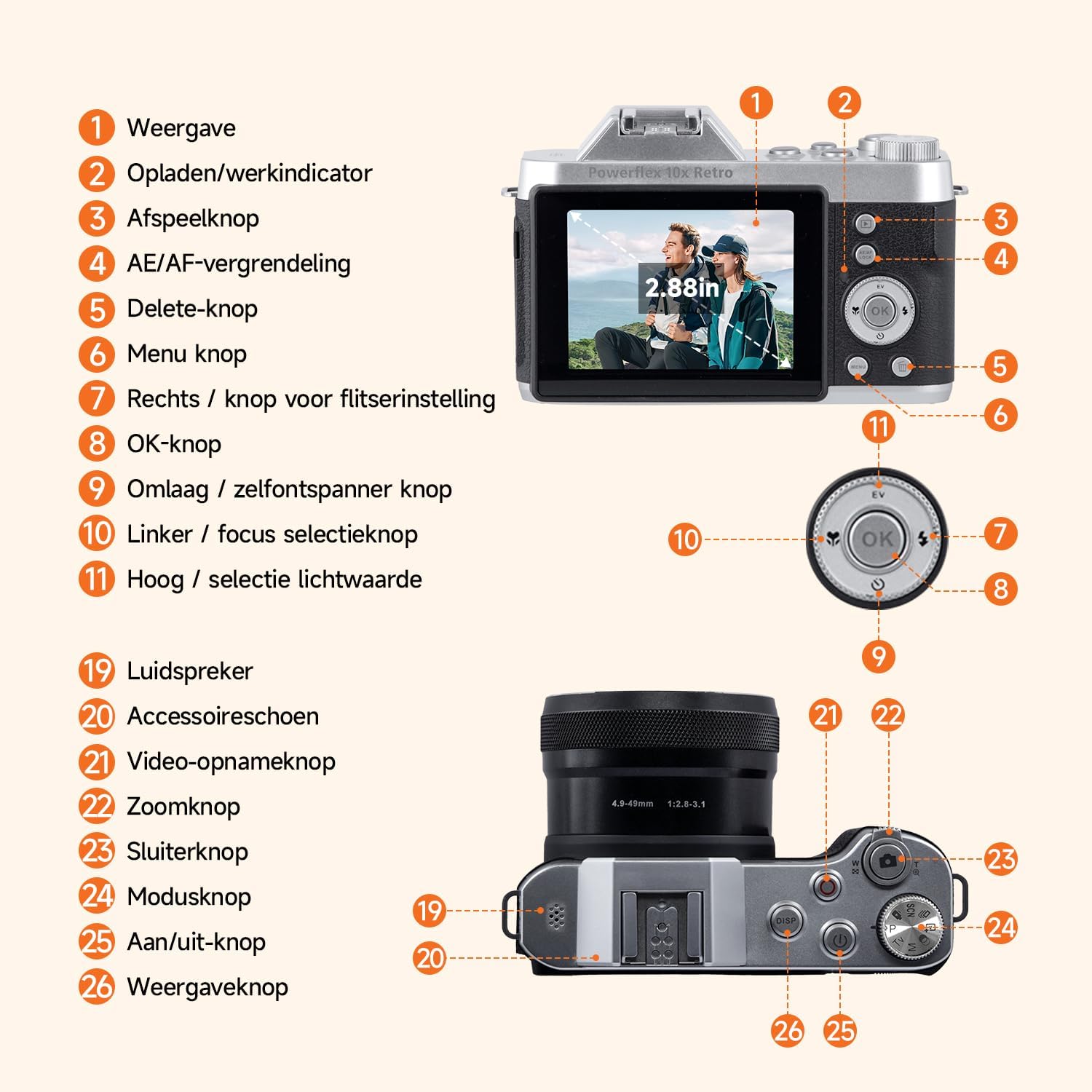 Rollei - Powerflex 10X Retro I 64 Mp Digital Camera With 4K