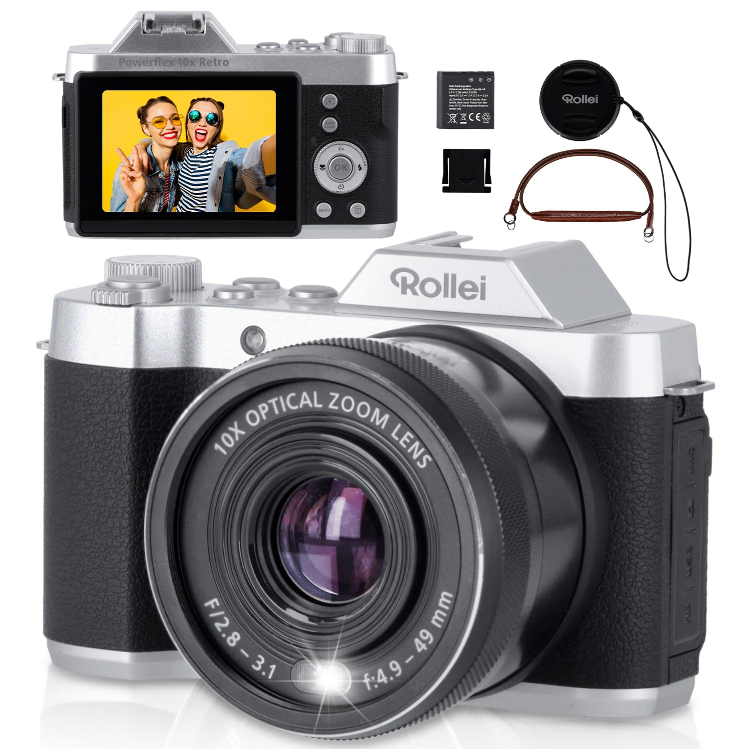 Rollei - Powerflex 10X Retro I 64 Mp Digital Camera With 4K
