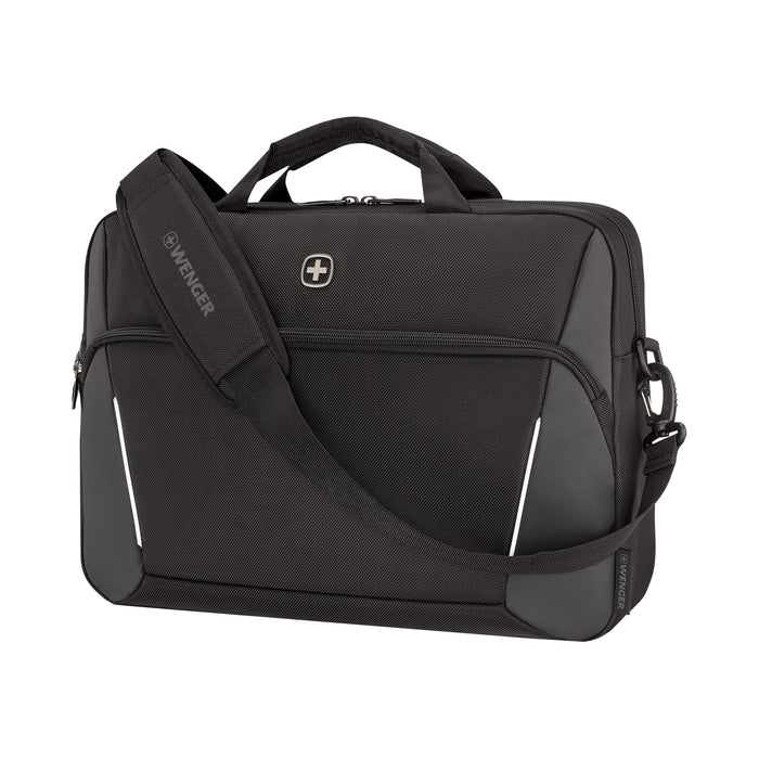 Wenger, XE Compact Brief 16, 16" Laptop Briefcase with Tablet Pocket, Black, Digital Network, 15,6", Casual