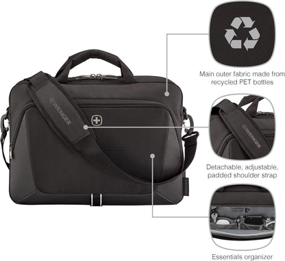 Wenger, XE Brief 16, 16" Laptop Briefcase with Tablet Pocket, Black, Digital Network, 15,6", Casual