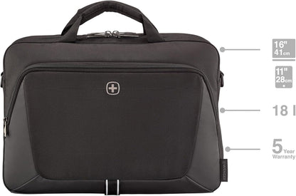 Wenger, XE Brief 16, 16" Laptop Briefcase with Tablet Pocket, Black, Digital Network, 15,6", Casual