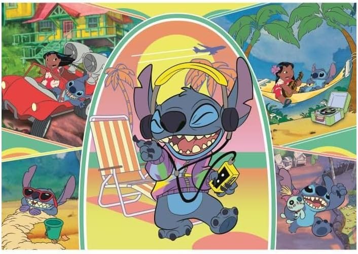Clementoni - Puzzle per Bambini 180 Pezzi Supercolor, per Bambini 7+ Anni, Illustrazione Disney Stitch, Idea Regalo, Made in Italy, 48x5x33,5 cm, 29800