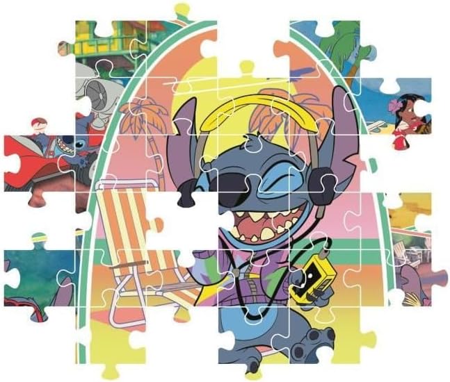 Clementoni - Puzzle per Bambini 180 Pezzi Supercolor, per Bambini 7+ Anni, Illustrazione Disney Stitch, Idea Regalo, Made in Italy, 48x5x33,5 cm, 29800