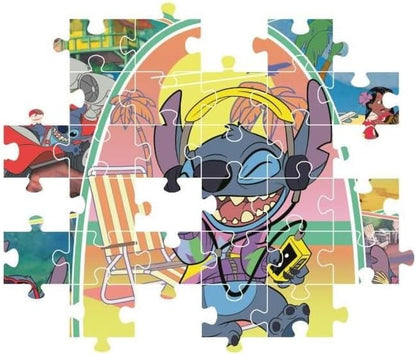 Clementoni - Puzzle per Bambini 180 Pezzi Supercolor, per Bambini 7+ Anni, Illustrazione Disney Stitch, Idea Regalo, Made in Italy, 48x5x33,5 cm, 29800