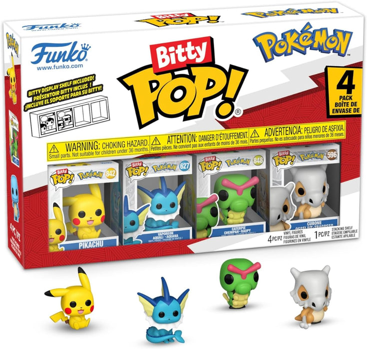 Funko Bitty Pop! Pokemon - Pikachu 4PKY una Minifigura Misteriosa Sorpresa - 0.9 Inch (2.2 Cm) Coleccionable - Repisa Apilable Incluida - Idea de Regalo - Relleno para Bolsa de Regalos