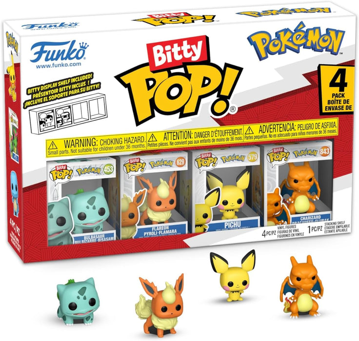Funko Bitty Pop! Pokemon - Bulbasaur 4PK - 0.9 Inch (2.2 cm) Sammlerstück Stapelbares Display-Regal Inklusive - Geschenkidee Party-Tüten-Strumpf