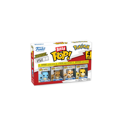 Funko Bitty Pop! Pokemon - Squirtle 4PK and A Surprise Mystery Mini Figure - 0.9 Inch (2.2 Cm) Collectable - Stackable Display Shelf Included - Gift Idea - Party Bags Stocking - Cake Topper