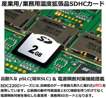 Transcend Japan TS1GSDC220I Scheda SD incorporata commerciale/industriale, 1 GB, estensione della temperatura, modalità SLC/pSLC falsa, Heavy Duty (TBW: 63TB), 2 anni di garanzia