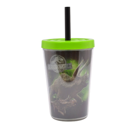 Joy Toy Drinking Cup with lid and Straw, Multicoloured, 1 Count (Pack of 1)