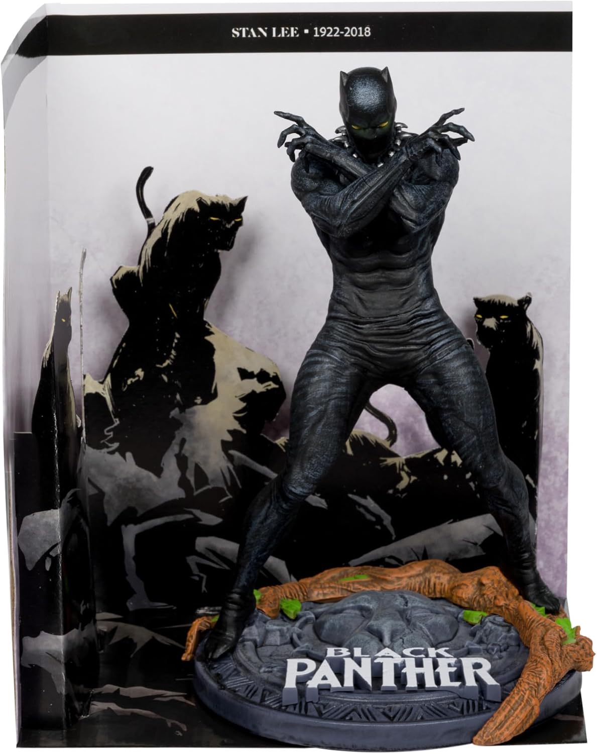 McFarlane Toys Marvel Black Panther Sammlerstück im Maßstab 1:10 mit Szene (Marvel Knights #4
