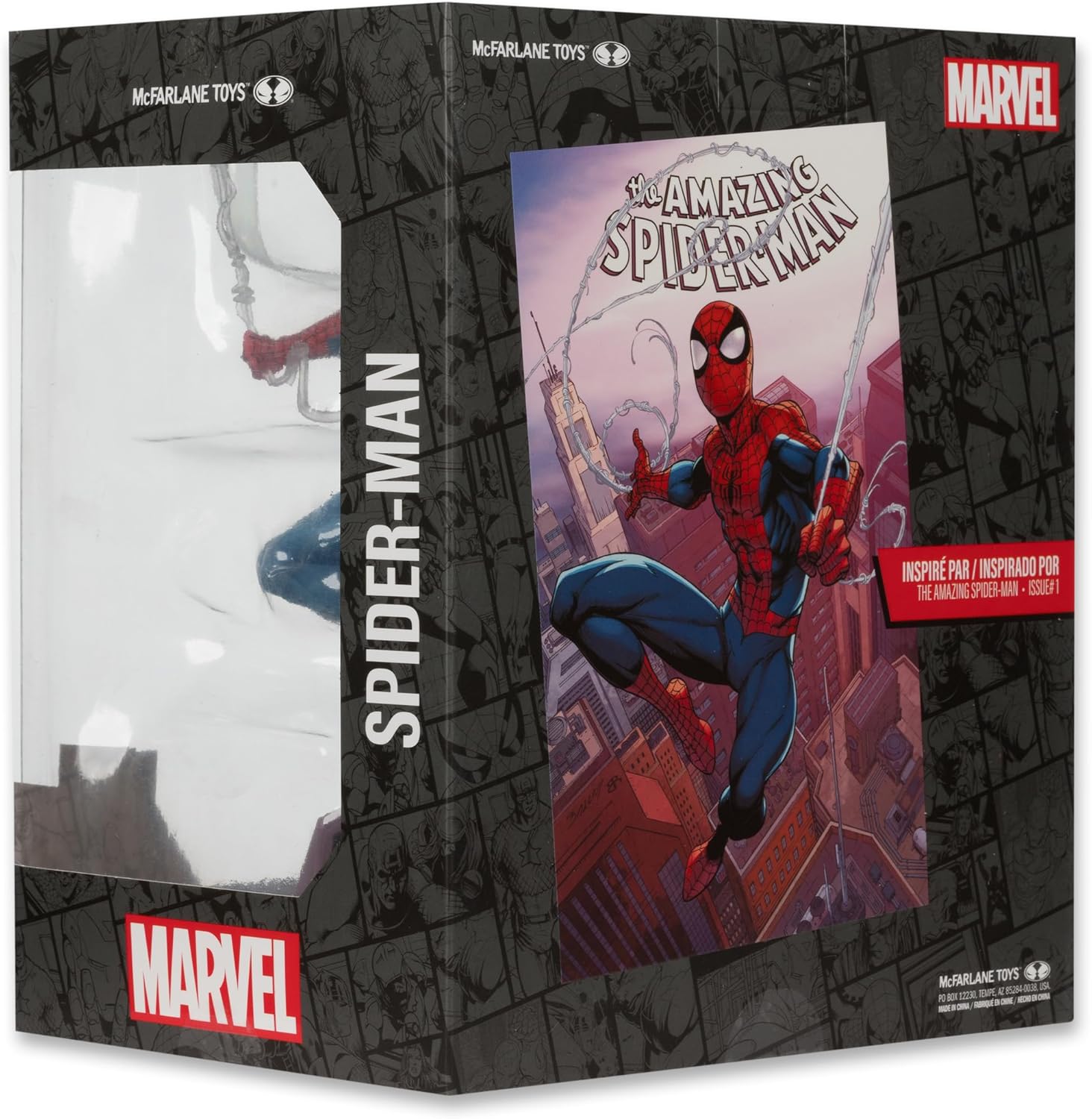 McFarlane Toys Marvel Spider-Man Sammelobjekt im Maßstab 1:10 mit Szene (The Amazing Spider-Man #1