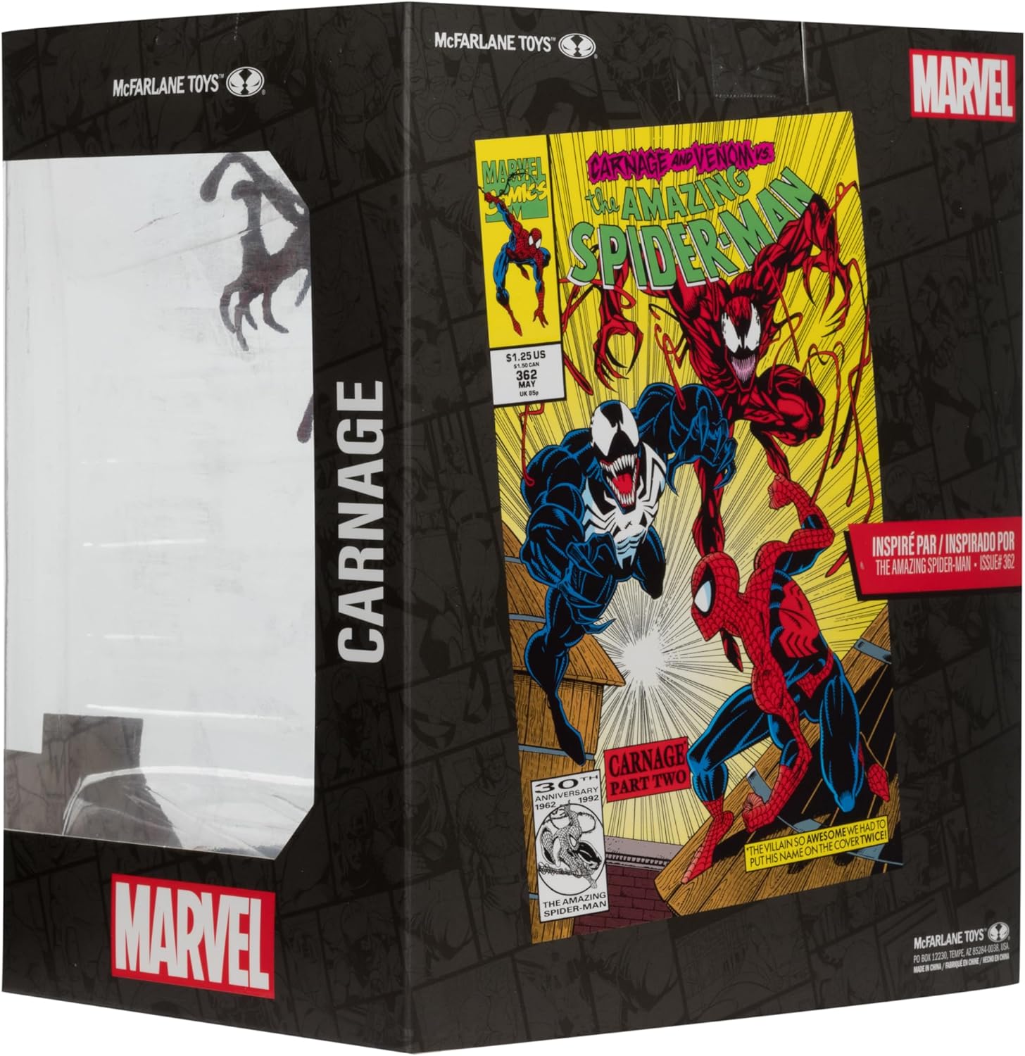 McFarlane Toys Marvel Carnage Sammelobjekt im Maßstab 1:10 mit Szene (The Amazing Spider-Man #362
